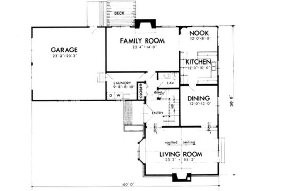 Floor Plan - Main Floor for European House Plan #320-144 - 3 bed, 2 bath