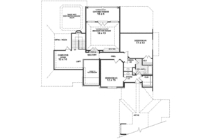 Floor Plan - Upper Floor for European House Plan #81-387 - 4 bed, 3 bath