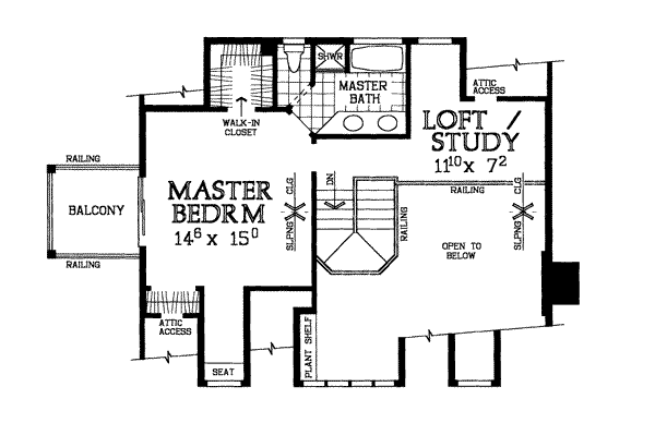 Home Plan - Country Floor Plan - Upper Floor Plan #72-106