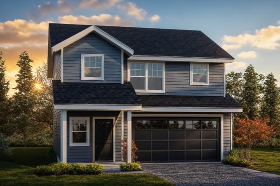 Architectural House Design - Exterior - Front Elevation for Farmhouse House Plan #124-1097 - 3 bed, 2.5 bath