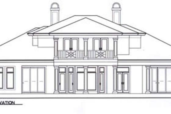 Exterior - Rear Elevation for Mediterranean House Plan #115-141 - 4 bed, 6 bath
