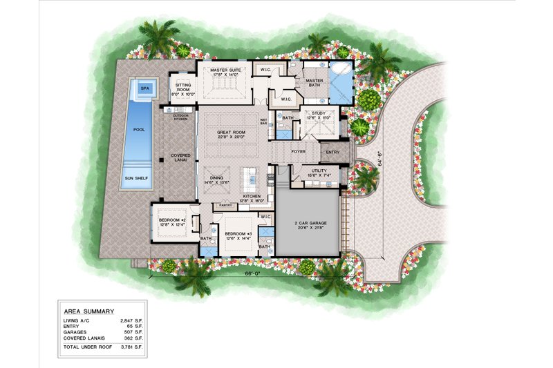 Architectural House Design - Floor Plan - Main Floor for Contemporary House Plan #1083-21 - 4 bed, 4 bath