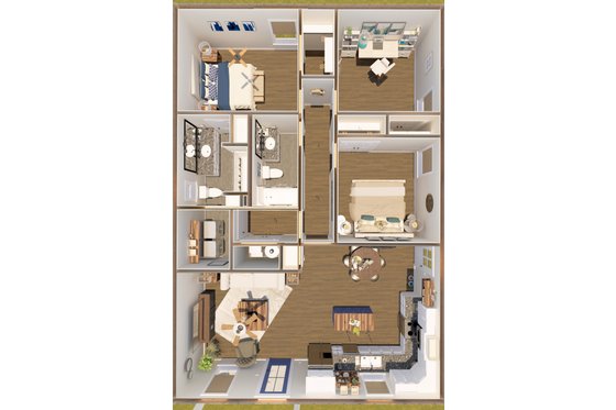 Floor Plan - Other Floor for Cottage House Plan #44-229 - 3 bed, 2 bath