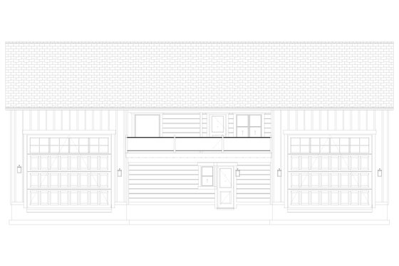 Exterior - Rear Elevation 1 for Barndominium House Plan #1060-230 - 1 bed, 2.5 bath