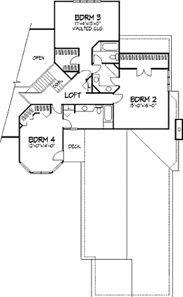 Bungalow Floor Plan - Upper Floor Plan #320-339