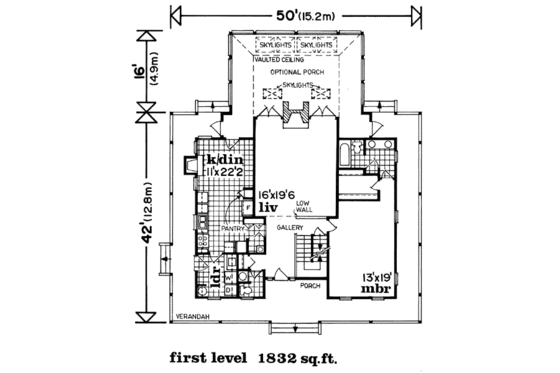 Floor Plan - Main Floor for Country House Plan #47-474 - 3 bed, 2.5 bath