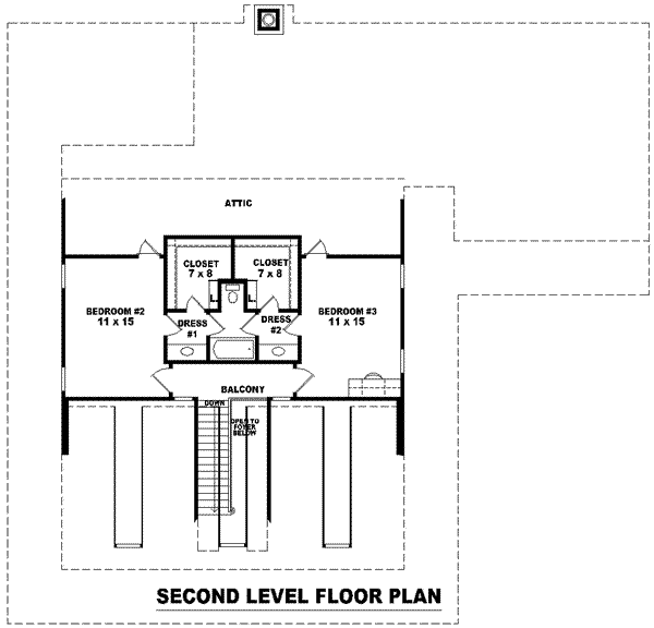 Southern Floor Plan - Upper Floor Plan #81-1099