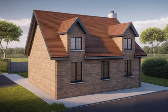 Exterior - Rear Elevation for European House Plan #542-5 - 2 bed, 1 bath