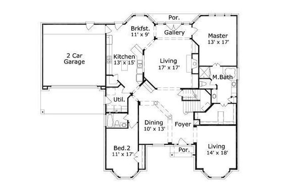 Floor Plan - Main Floor for European House Plan #411-773 - 5 bed, 3.5 bath