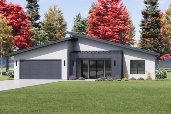 Exterior - Front Elevation 9 for Modern House Plan #1096-179 - 3 bed, 2 bath