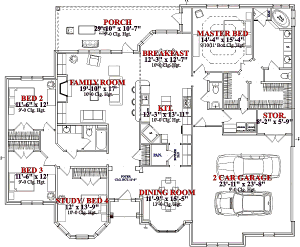 Traditional Floor Plan - Main Floor Plan #63-186