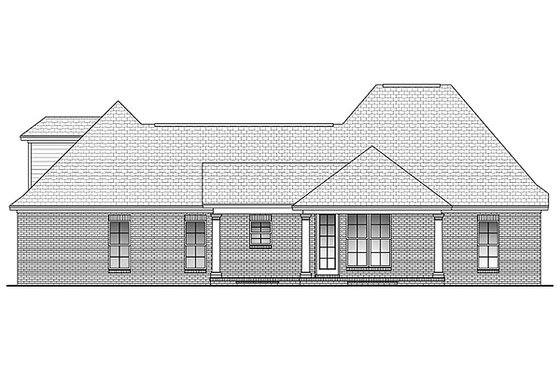 Exterior - Rear Elevation for European House Plan #430-42 - 3 bed, 2 bath