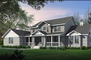Country Exterior - Front Elevation Plan #65-428