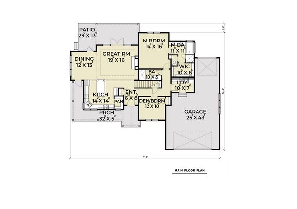 Contemporary Floor Plan - Main Floor Plan #1070-82