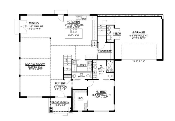 Contemporary Floor Plan - Main Floor Plan #1064-247