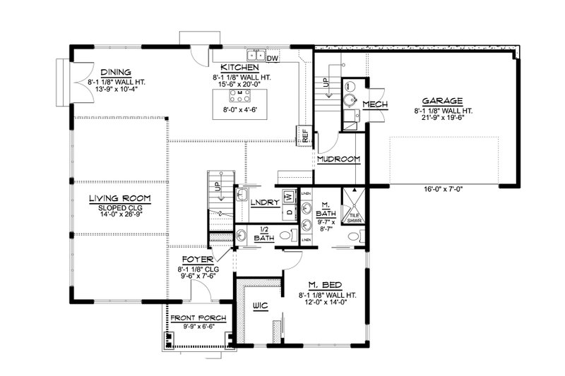 Home Plan - Floor Plan - Main Floor for Contemporary House Plan #1064-247 - 3 bed, 2.5 bath