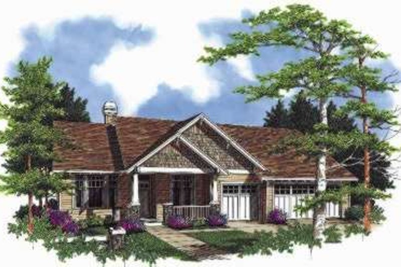 House Blueprint - Craftsman Exterior - Front Elevation Plan #48-167