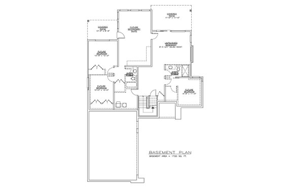 Floor Plan - Lower Floor for Modern House Plan #1100-10 - 2 bed, 2 bath