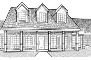 Southern Exterior - Front Elevation Plan #65-340