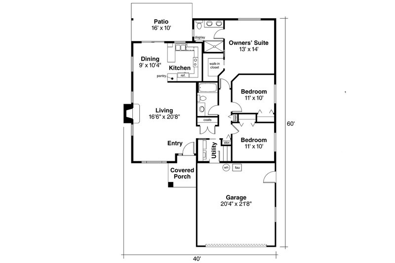 House Plan Design - Floor Plan - Main Floor House Plan #124-334 - 3 bed, 2 bath