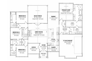 Floor Plan - Main Floor for Farmhouse House Plan #1096-129 - 4 bed, 3.5 bath