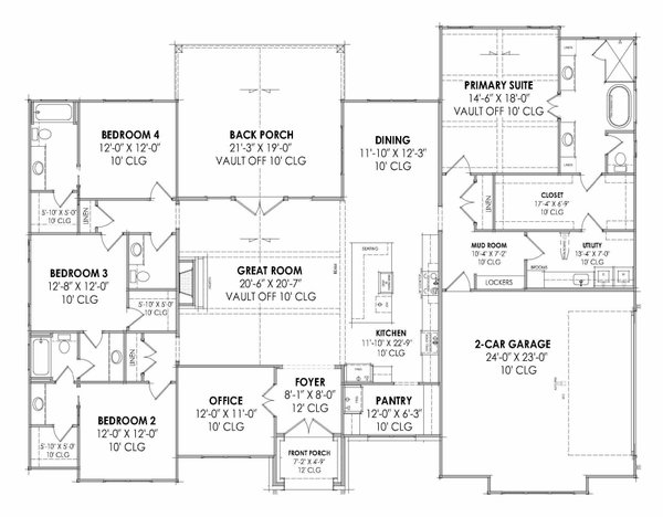 Farmhouse Floor Plan - Main Floor Plan #1096-129