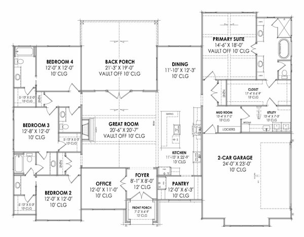Farmhouse Floor Plan - Main Floor Plan #1096-129
