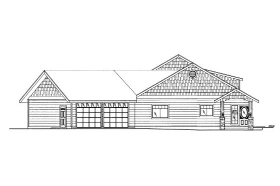 Exterior - Front Elevation 3 for Bungalow House Plan #117-637 - 4 bed, 3 bath