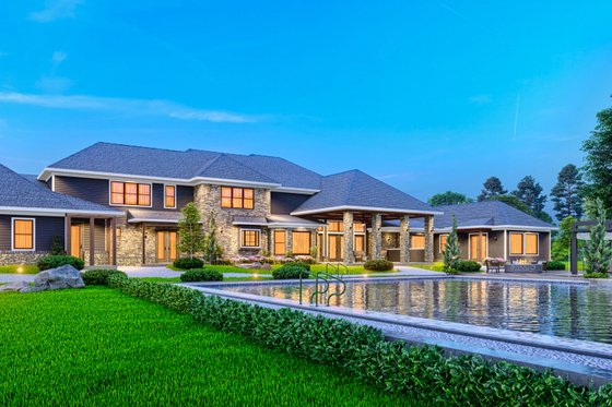 Exterior - Front Elevation 4 for European House Plan #54-586 - 7 bed, 7 bath