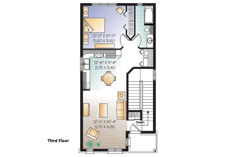 Dream House Plan - Floor Plan - Other Floor for European House Plan #23-2152 - 1 bed, 1 bath
