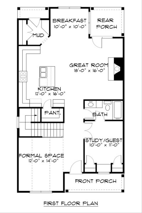 Cottage Floor Plan - Main Floor Plan #413-870