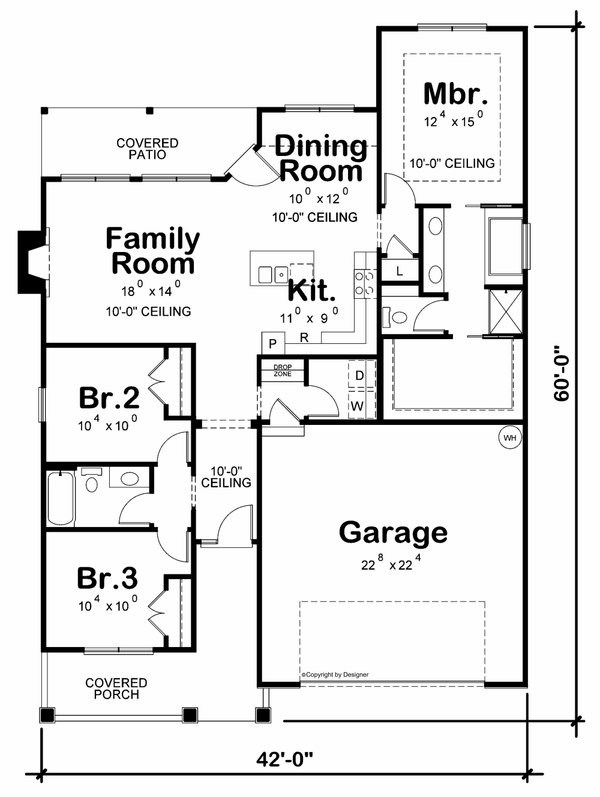 Craftsman Floor Plan - Main Floor Plan #20-2543
