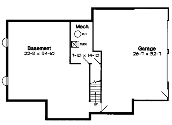 Floor Plan - Lower Floor for Contemporary House Plan #312-722 - 3 bed, 2 bath