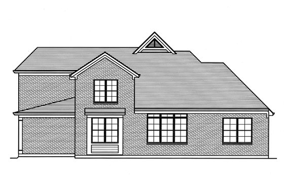 Exterior - Rear Elevation for Traditional House Plan #46-879 - 4 bed, 2.5 bath