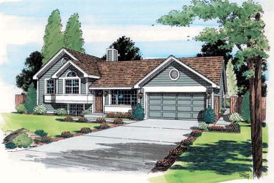 Exterior - Front Elevation for Traditional House Plan #312-374 - 3 bed, 2 bath