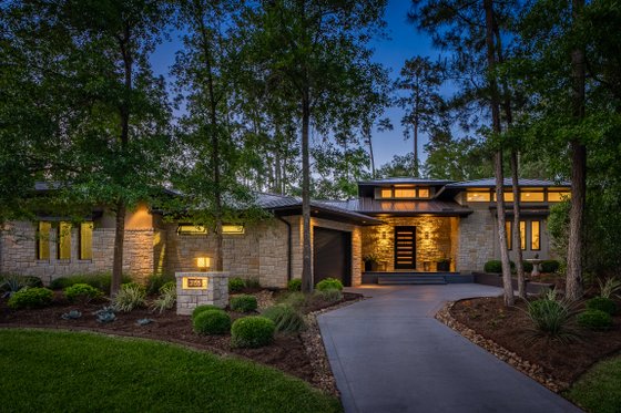 Exterior - Front Elevation 3 for Prairie House Plan #935-23 - 3 bed, 3.5 bath