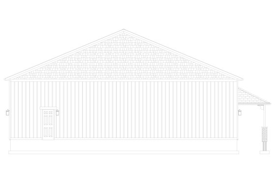 Exterior - Other Elevation 3 for Farmhouse House Plan #1060-201, 1 bath