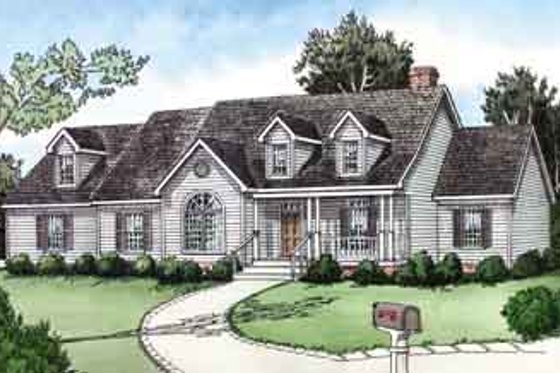 Exterior - Front Elevation for Southern House Plan #16-269 - 3 bed, 2 bath