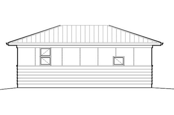 Exterior - Rear Elevation for Modern House Plan #48-473 - 1 bed, 1 bath