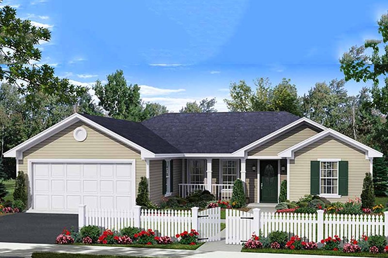 Ranch Style House Plan - 3 Beds 2 Baths 1200 Sq/Ft Plan #21-327