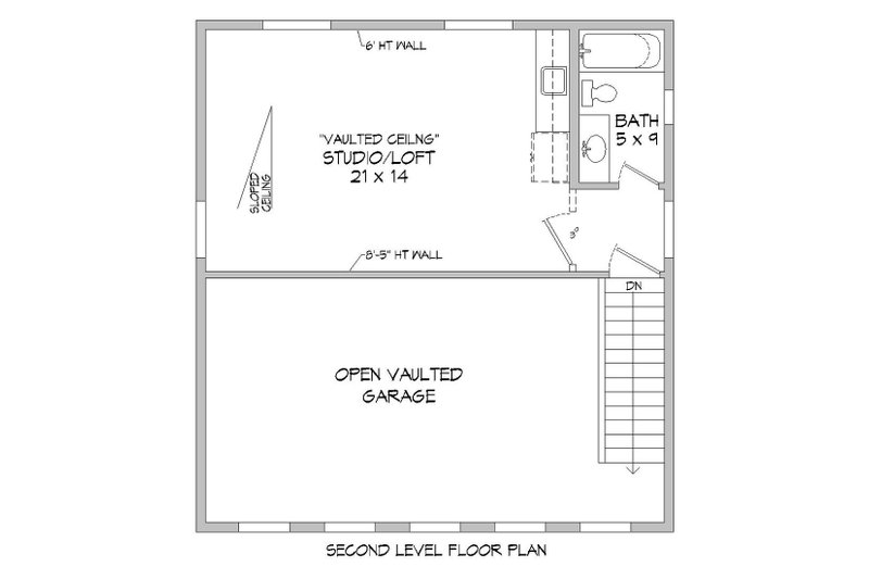 House Blueprint - Floor Plan - Upper Floor for Contemporary House Plan #932-129, 1 bath