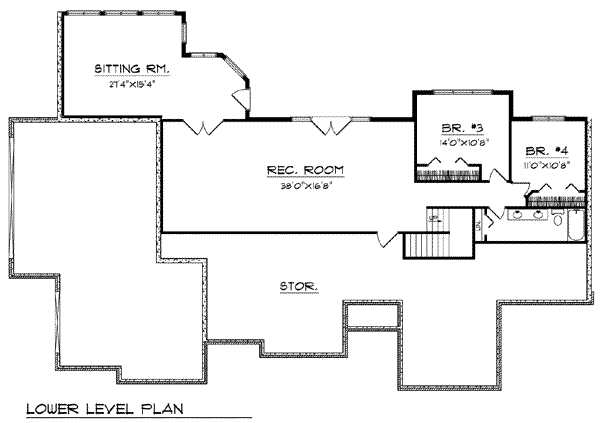 House Design - European Floor Plan - Lower Floor Plan #70-789