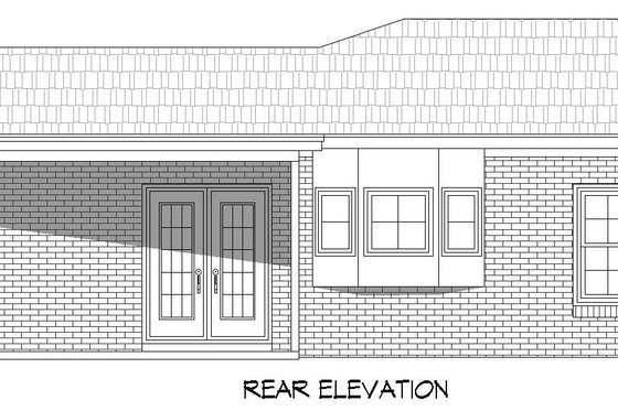 Exterior - Rear Elevation for Traditional House Plan #932-306 - 1 bed, 2 bath