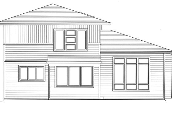Exterior - Rear Elevation for Contemporary House Plan #46-893 - 3 bed, 2.5 bath