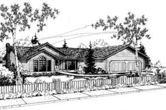 Exterior - Front Elevation for Traditional House Plan #303-290 - 3 bed, 2 bath