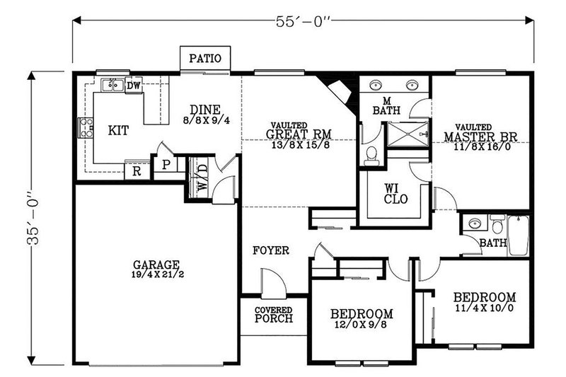 House Plan Design - Floor Plan - Main Floor for Craftsman House Plan #53-657 - 3 bed, 2.5 bath