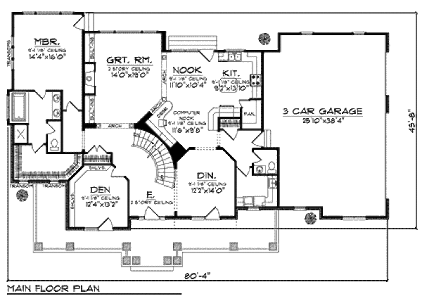 Craftsman Floor Plan - Main Floor Plan #70-910