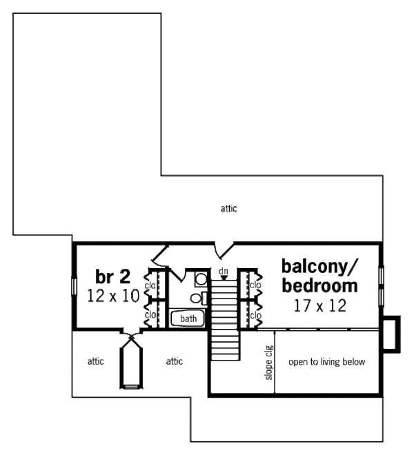 Home Plan - Southern Floor Plan - Upper Floor Plan #45-321