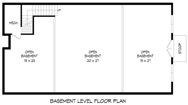 Cabin Floor Plan - Lower Floor Plan #932-1023