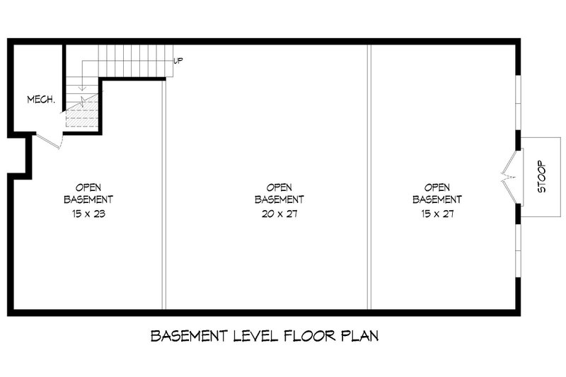 House Design - Floor Plan - Lower Floor for Cabin House Plan #932-1023 - 2 bed, 2 bath